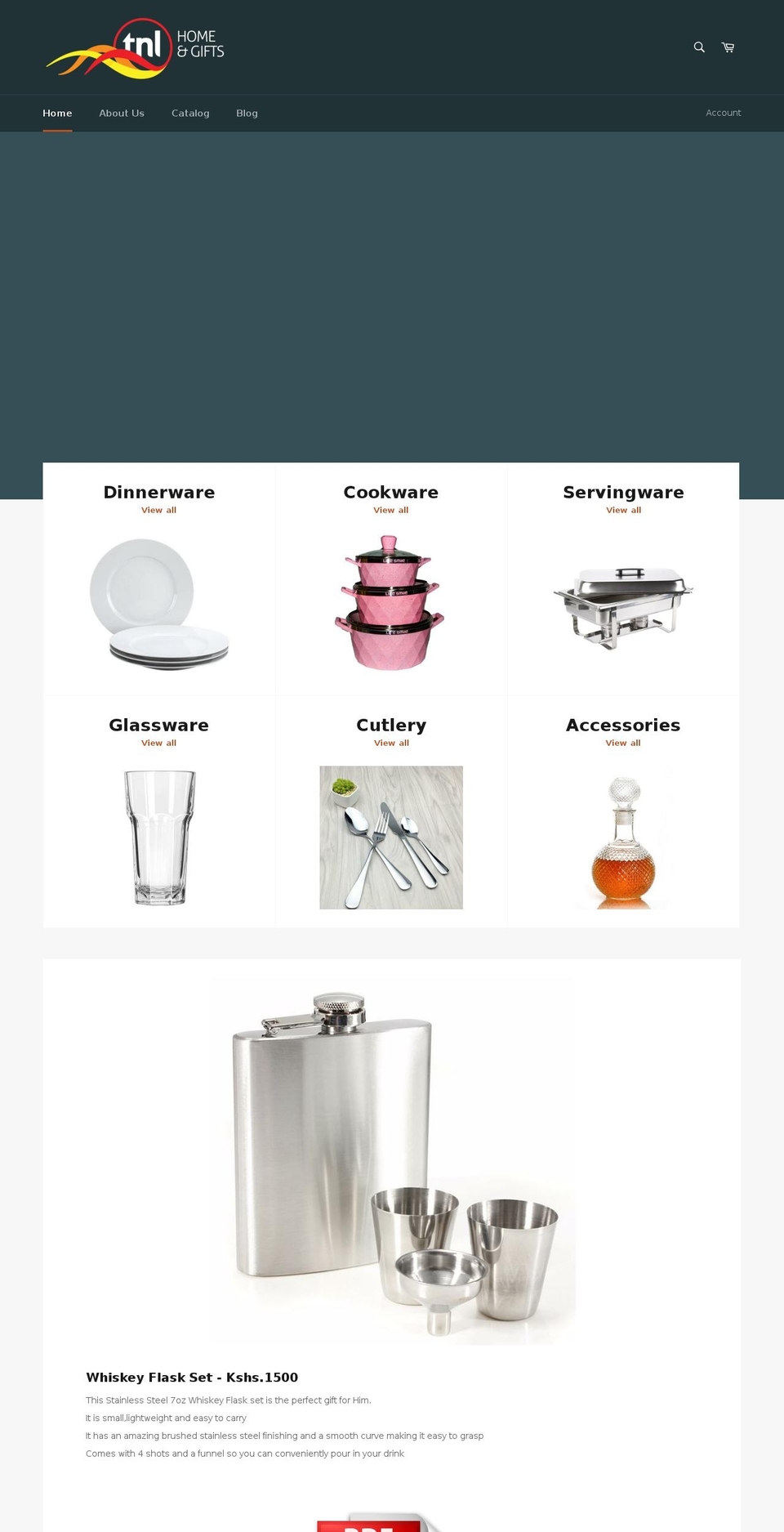 tnlhomeandgifts.com shopify website screenshot