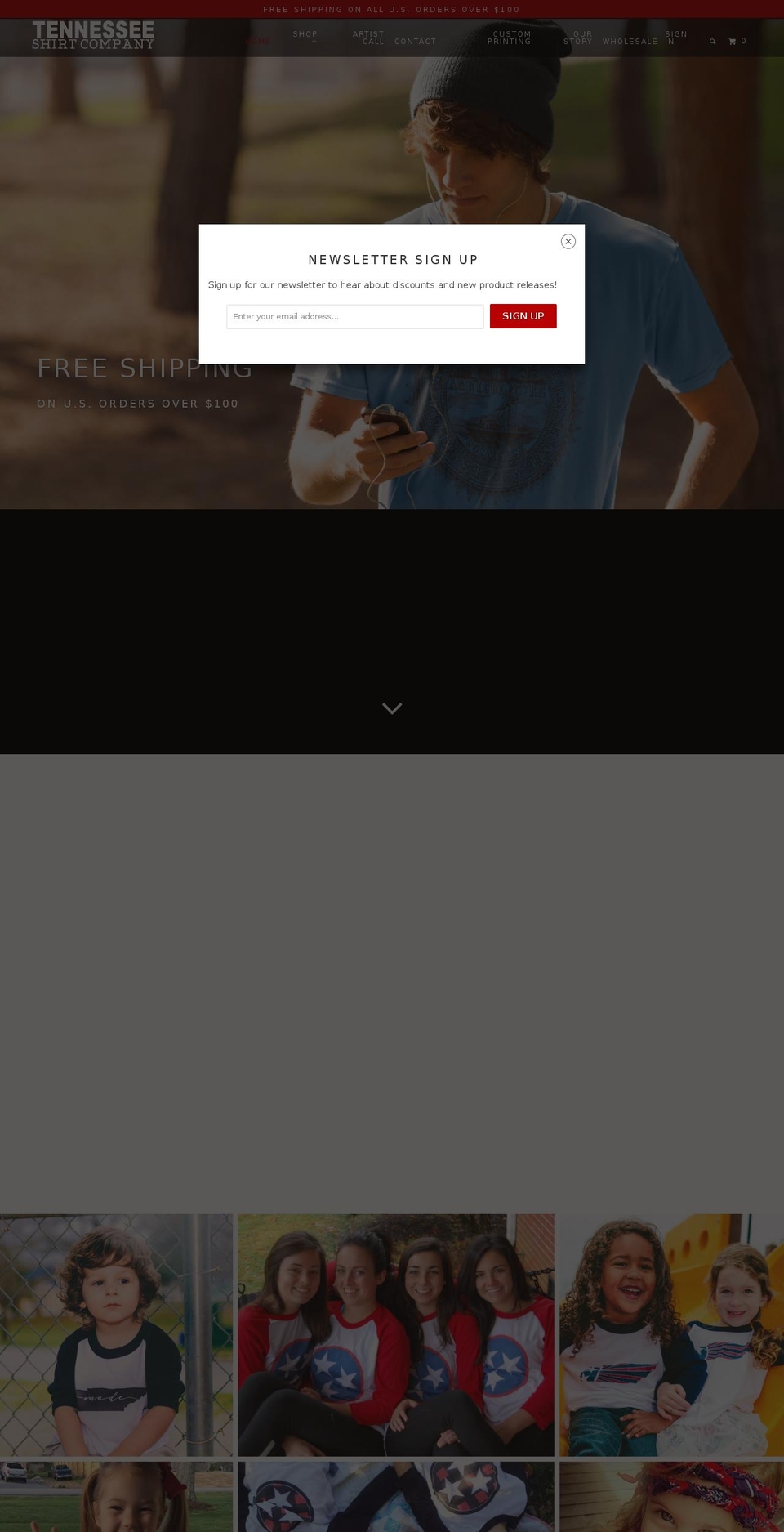 TN SHIRT COMPANY - Aspen - Parallax 3.27.17 Shopify theme site example tnshirt.com