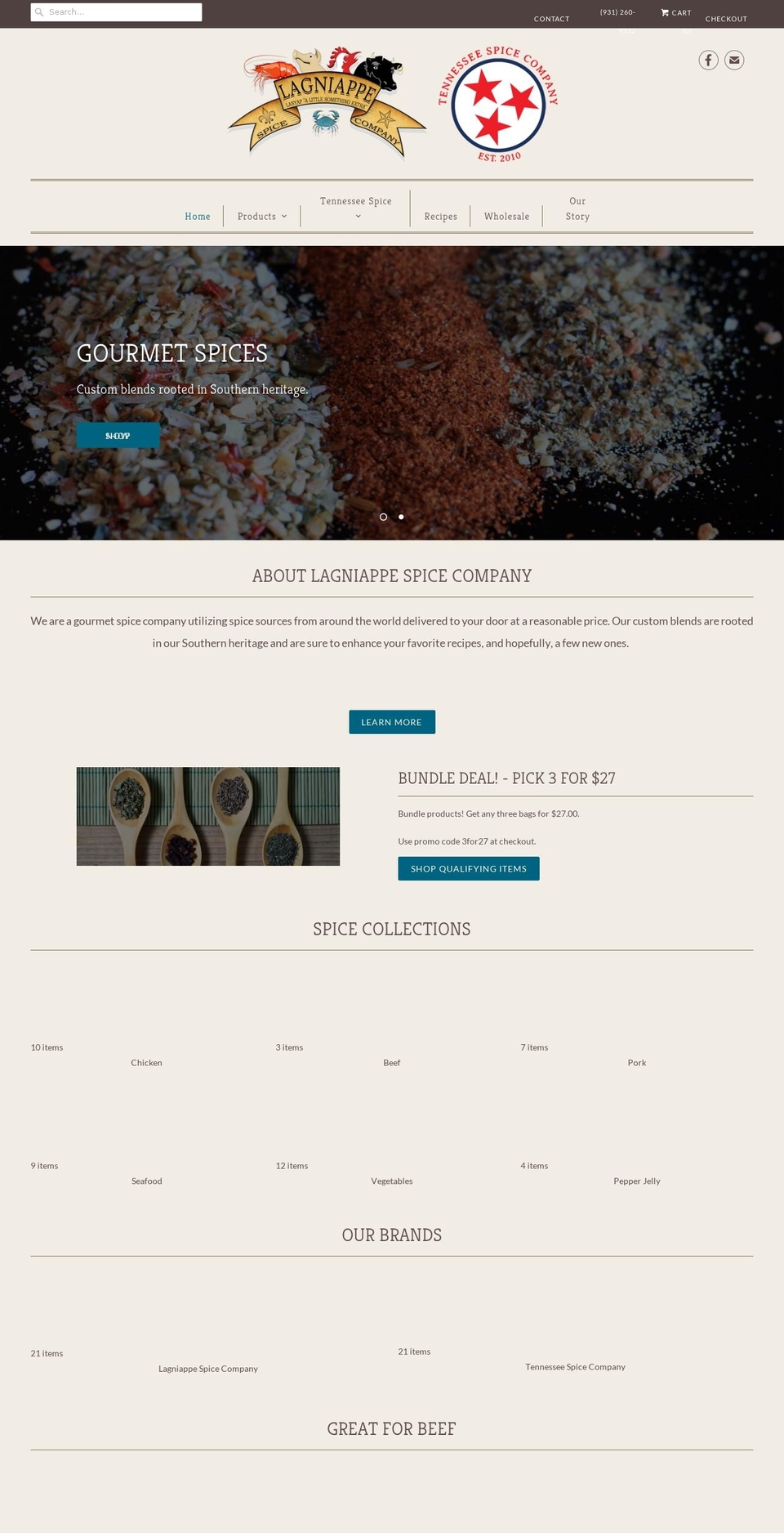 tnspice.com — Shopify storefront screenshot