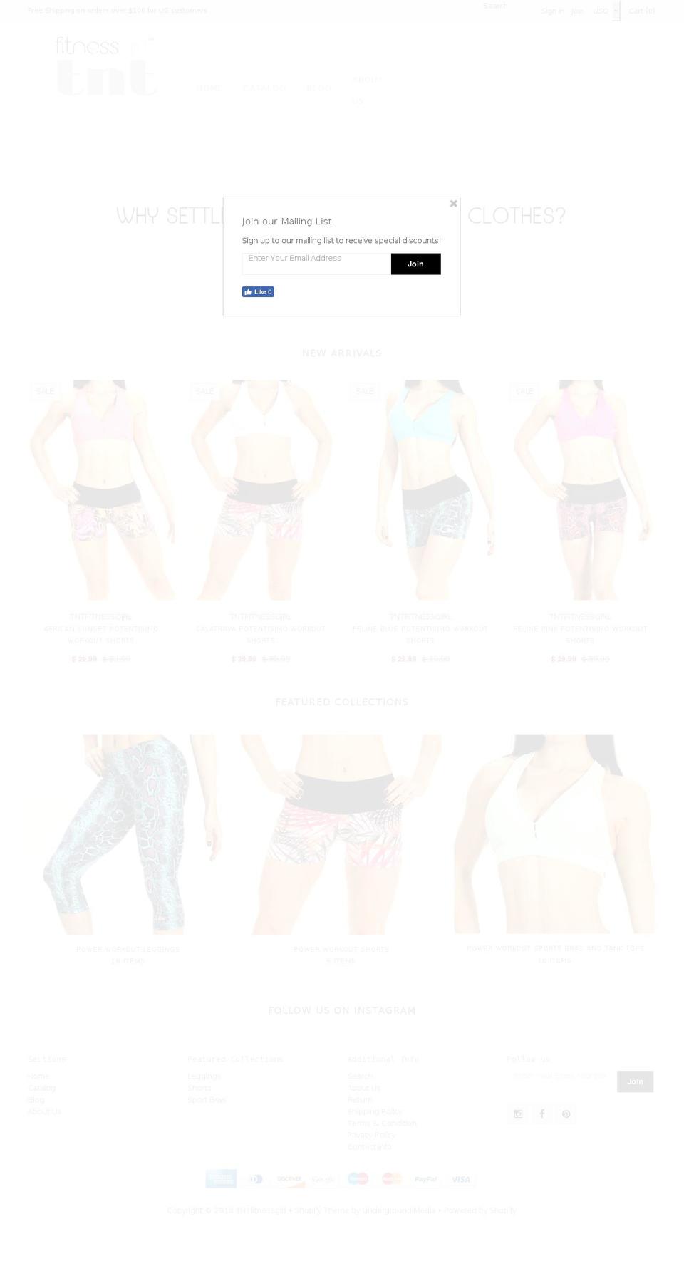 tntfitnessgirl.com — Shopify storefront screenshot