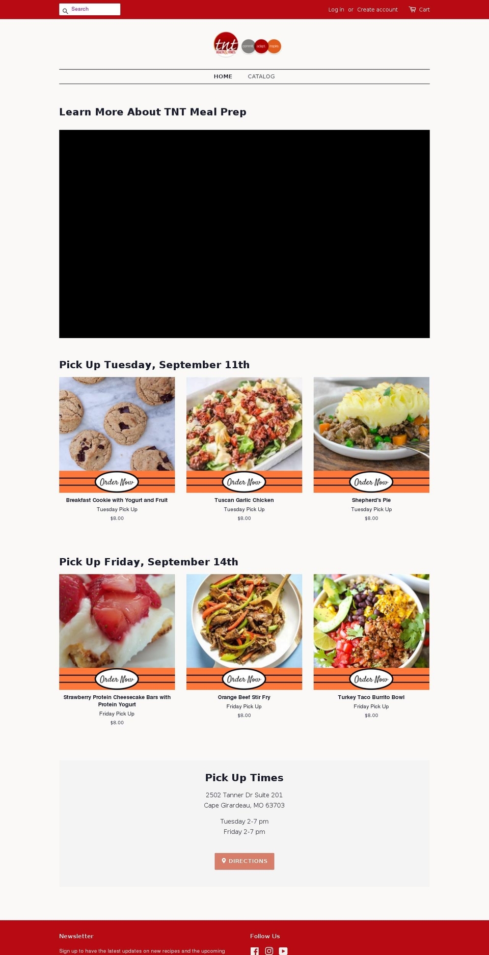 tntmealprep.com — Shopify storefront screenshot