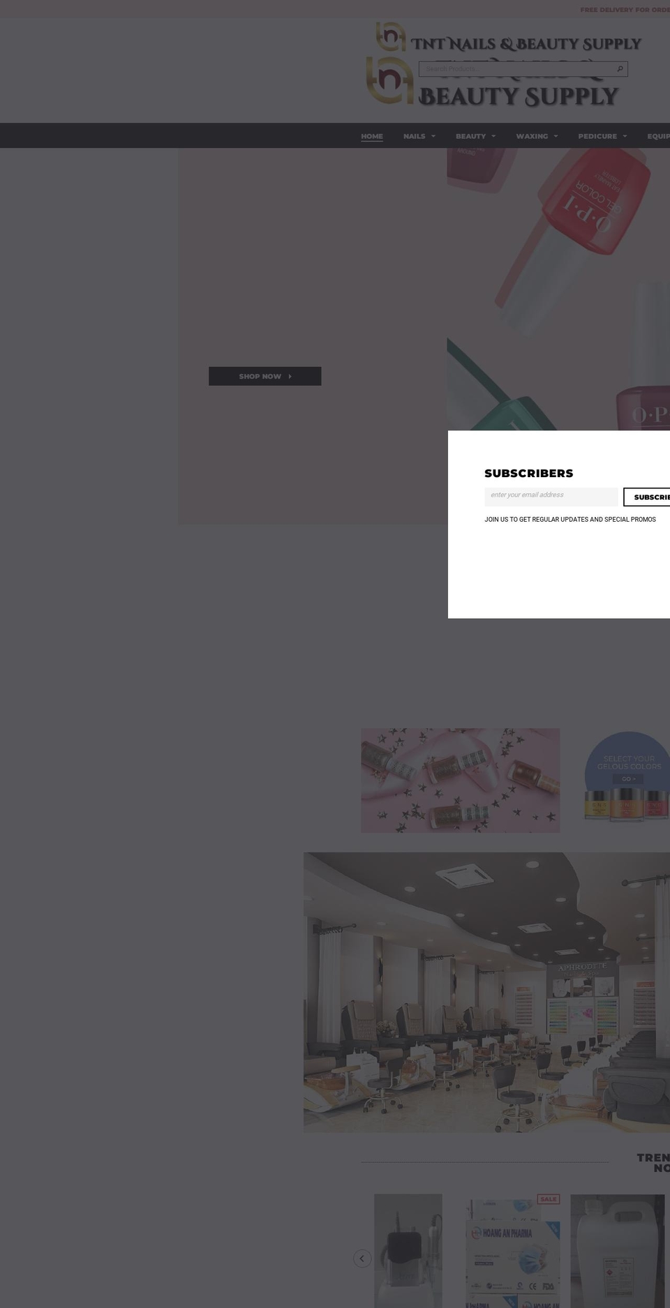 tntnailsbeautysupply.com.au shopify website screenshot