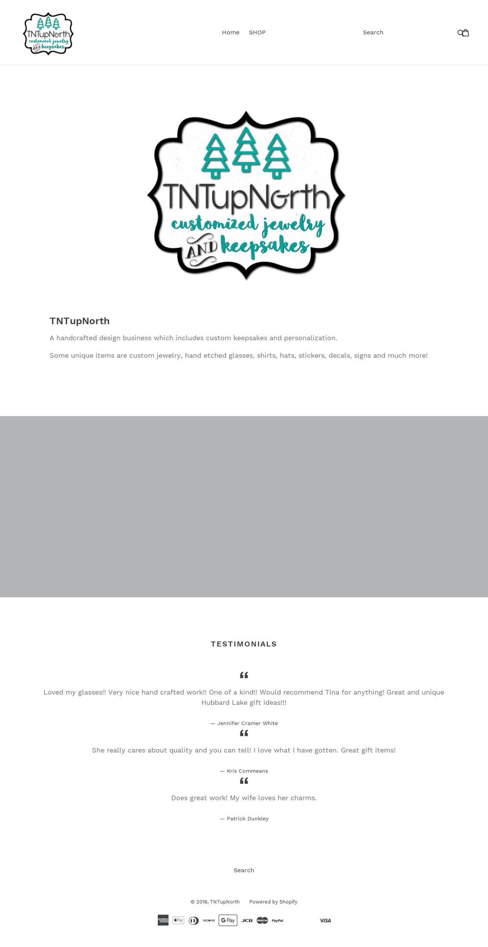 tntupnorth.com shopify website screenshot