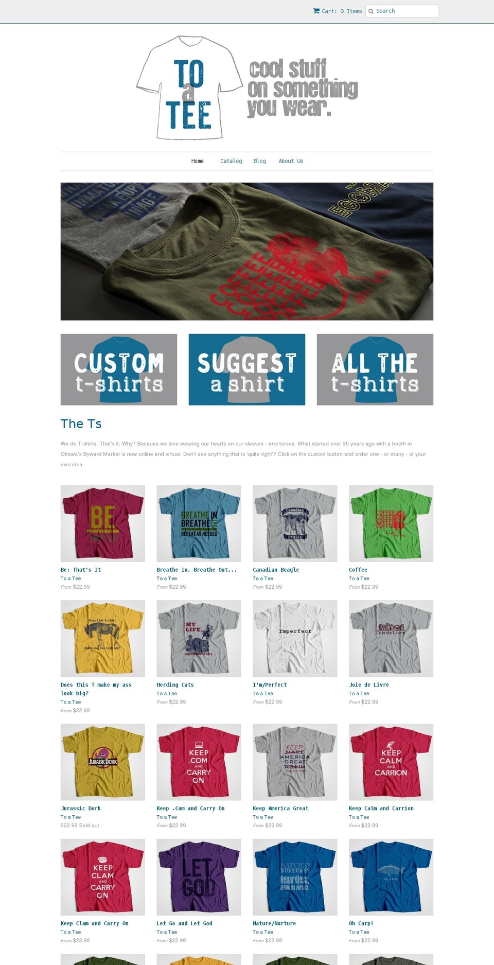 to-a-tee.co shopify website screenshot