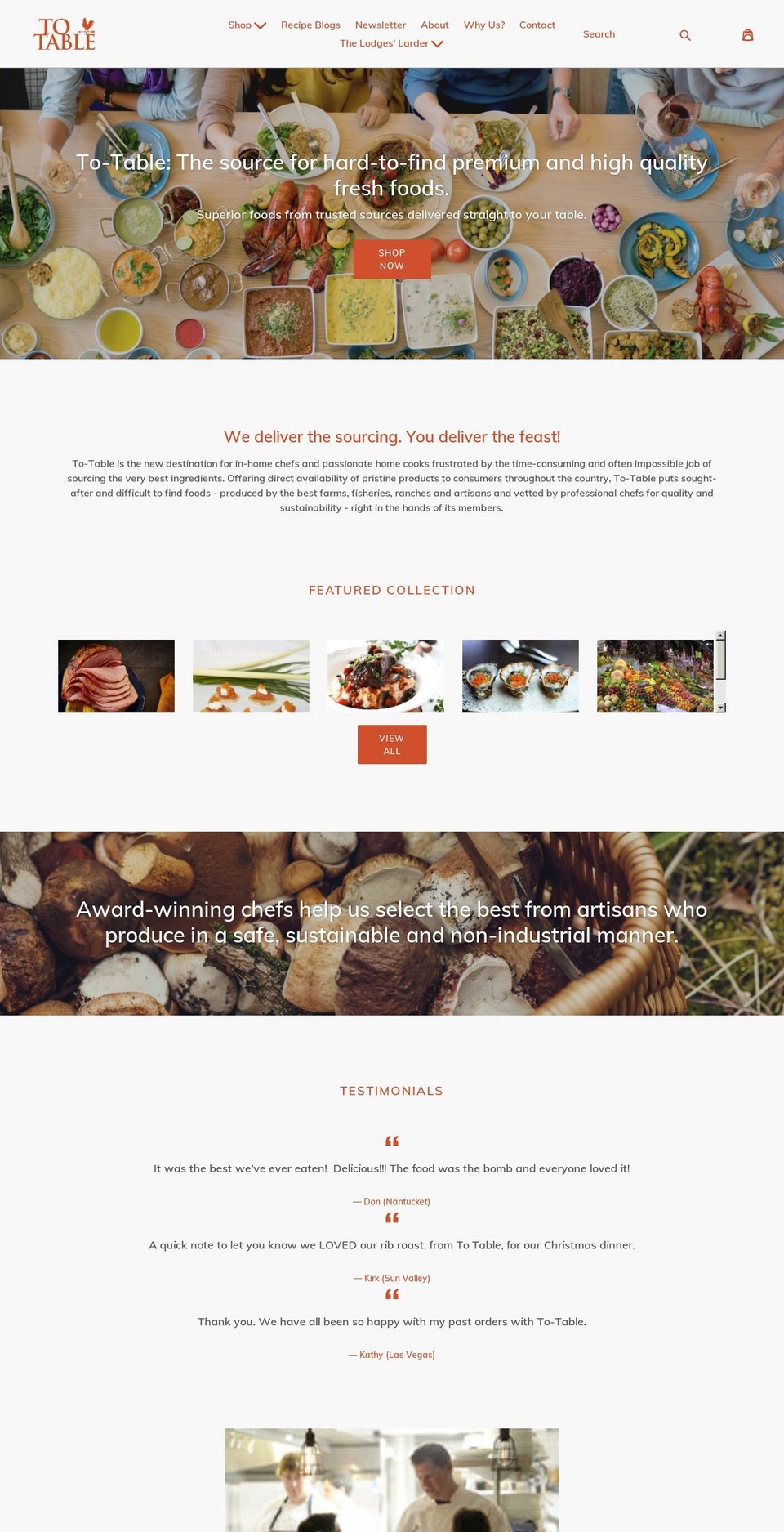 to-table.net shopify website screenshot