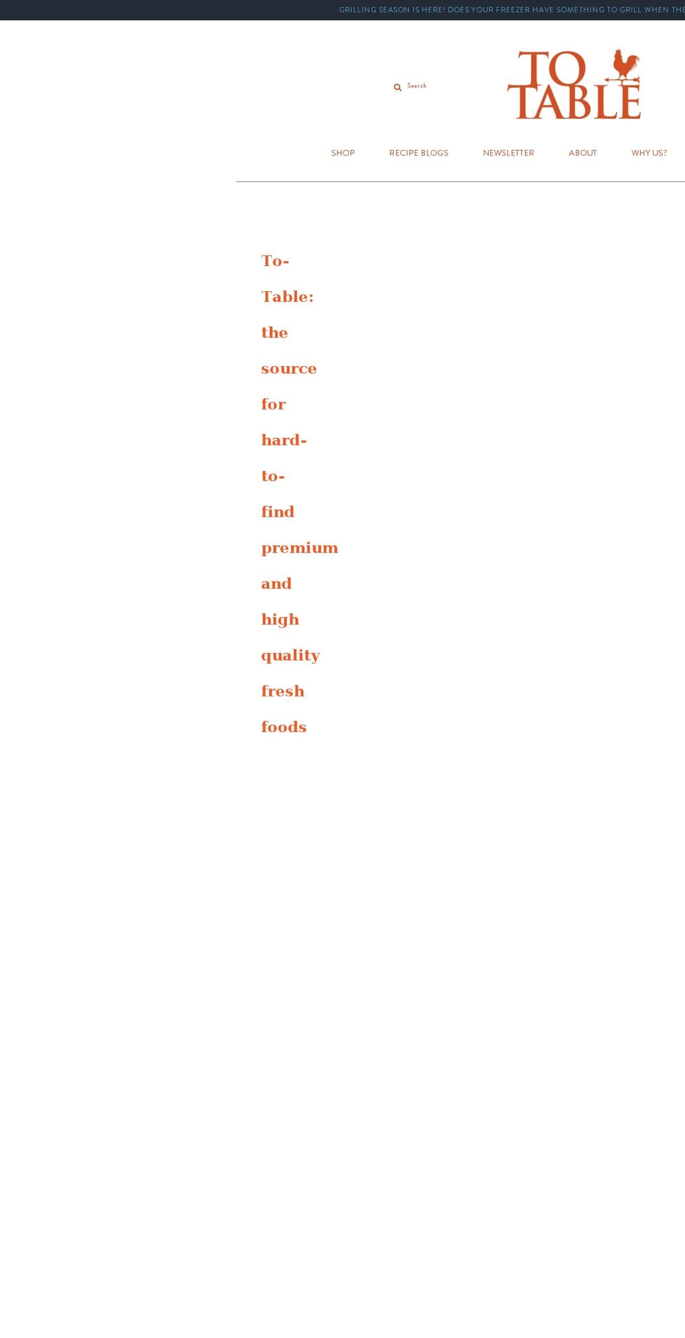 to-table.org shopify website screenshot