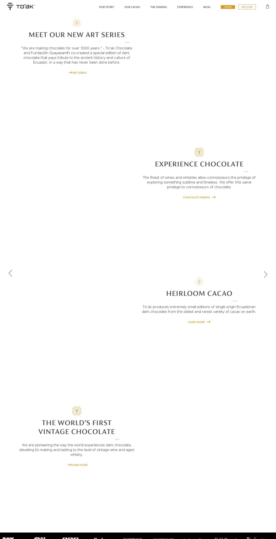 toakchocolate.com — Shopify storefront screenshot