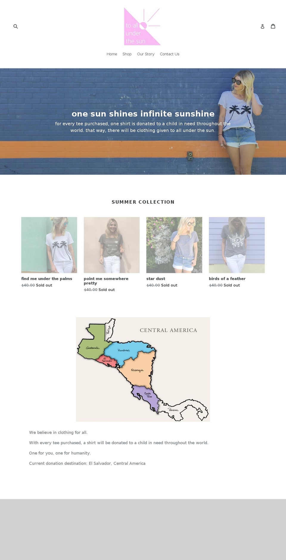 toallunderthesun.com — Shopify storefront screenshot