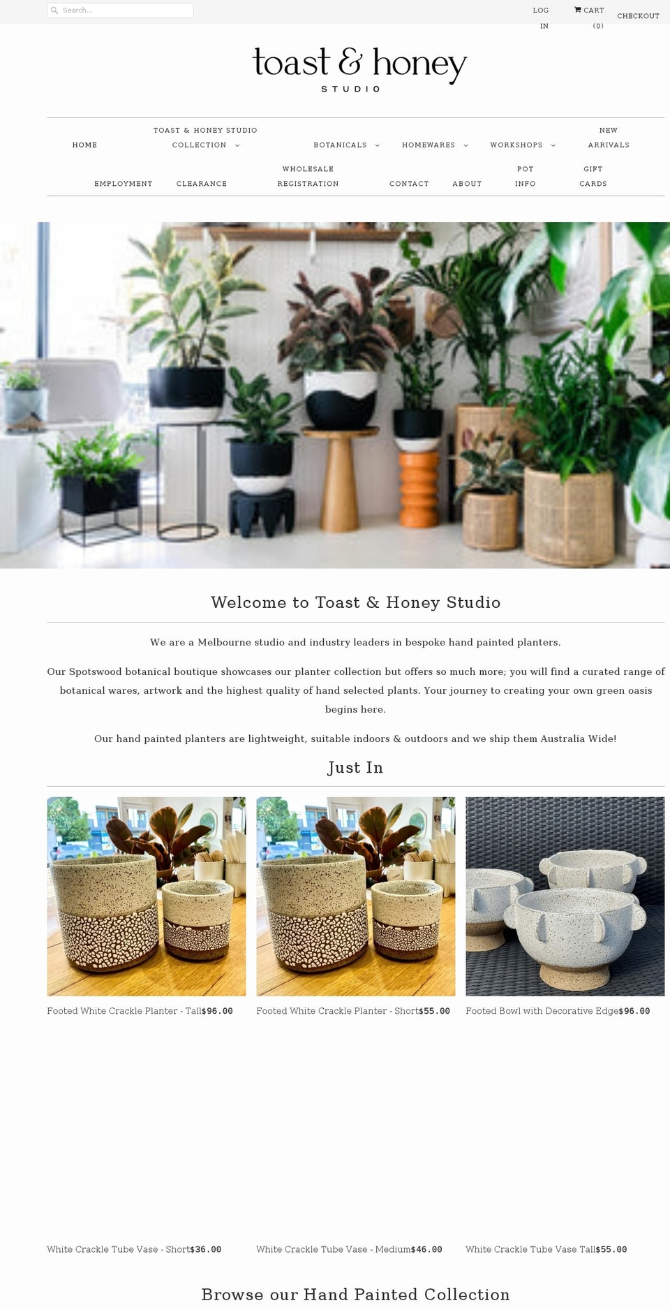toastandhoney.com.au shopify website screenshot