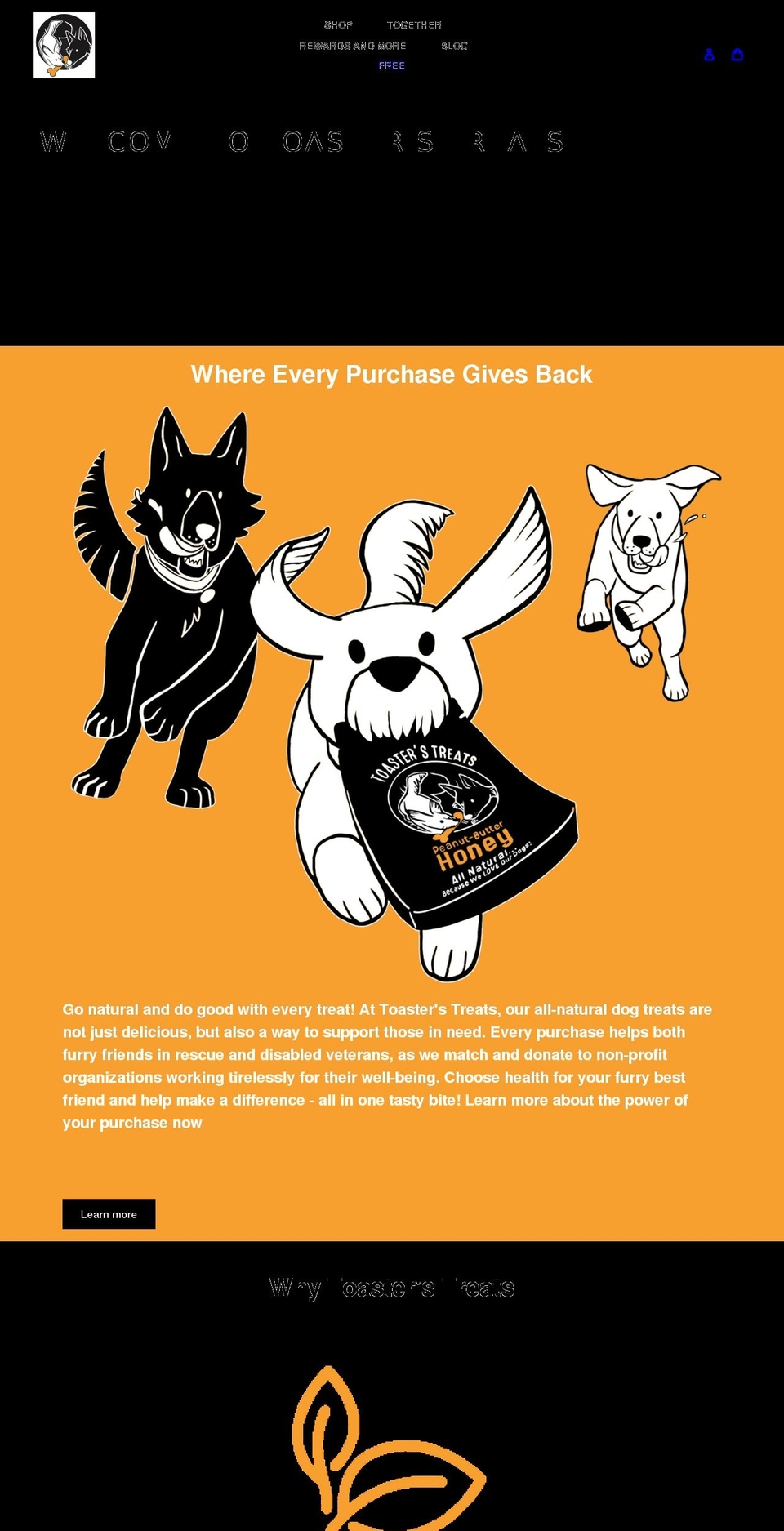 toasterstreats.com shopify website screenshot