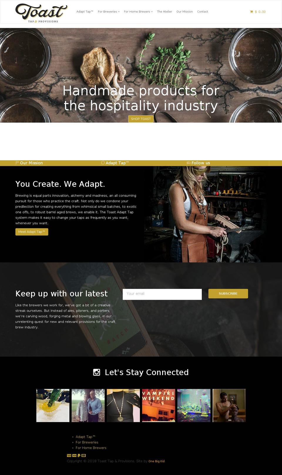 toastprovisions.com shopify website screenshot