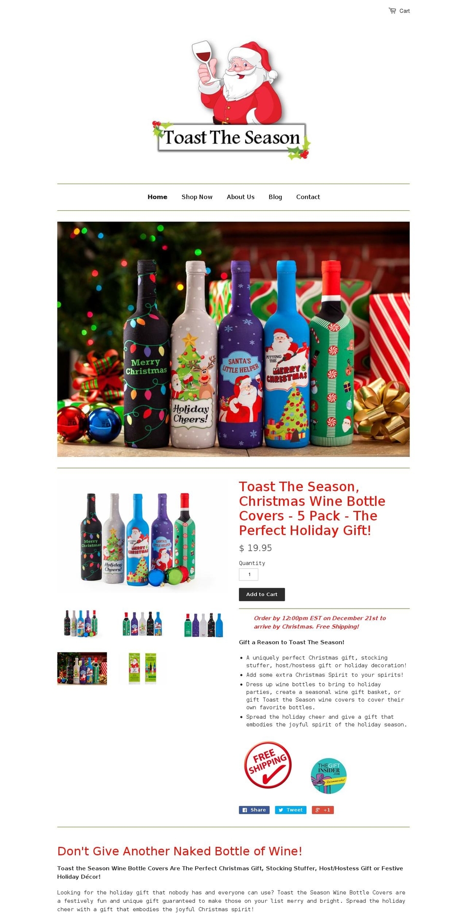 toasttheseason.com — Shopify storefront screenshot