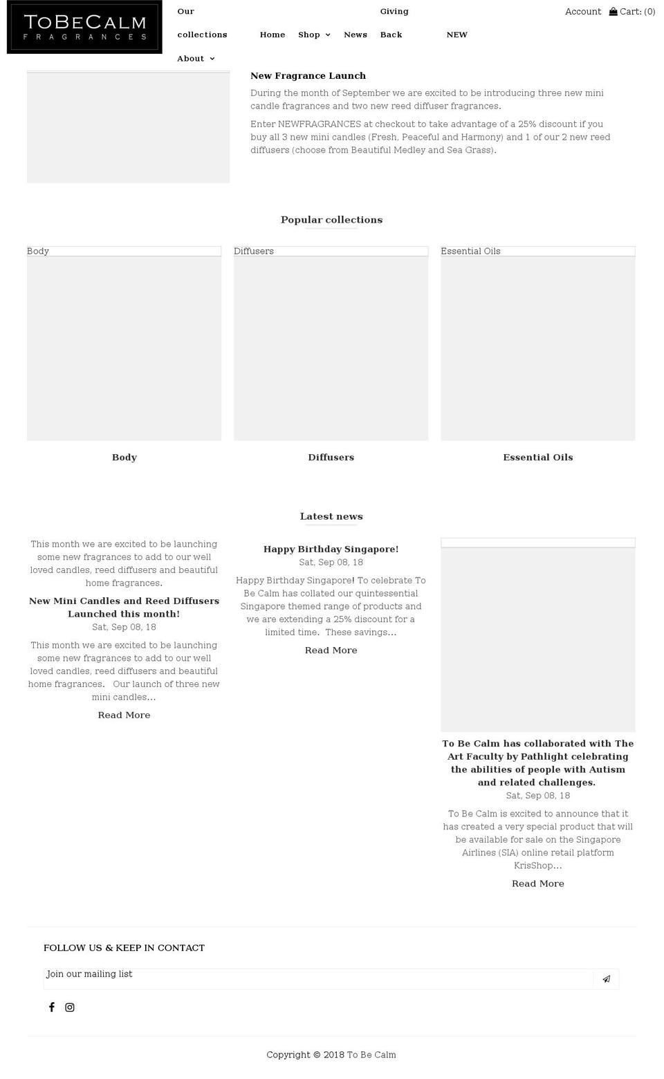 tobecalmgroup.net shopify website screenshot