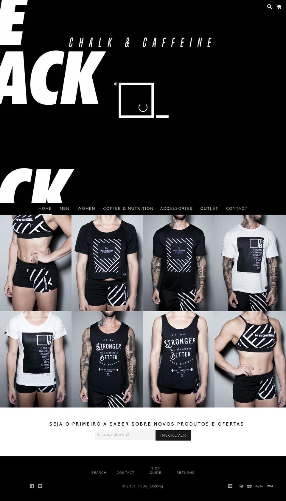 tobeclothing.com shopify website screenshot