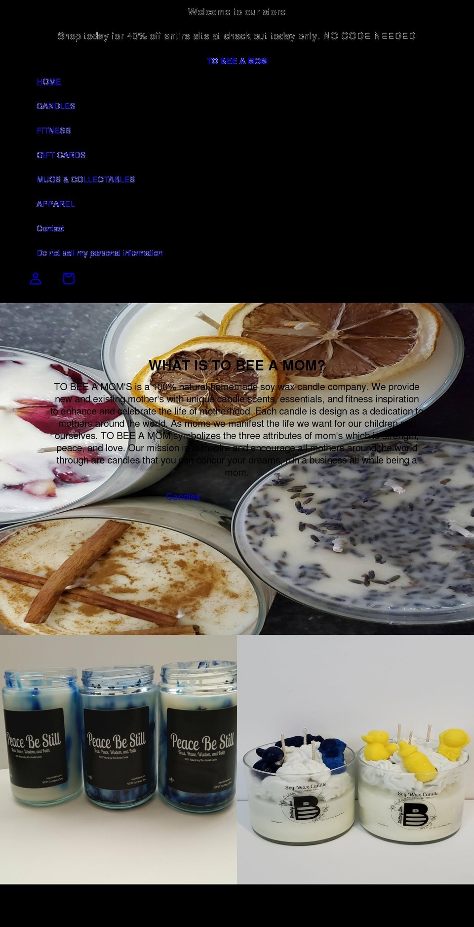tobeeamom.com — Shopify storefront screenshot