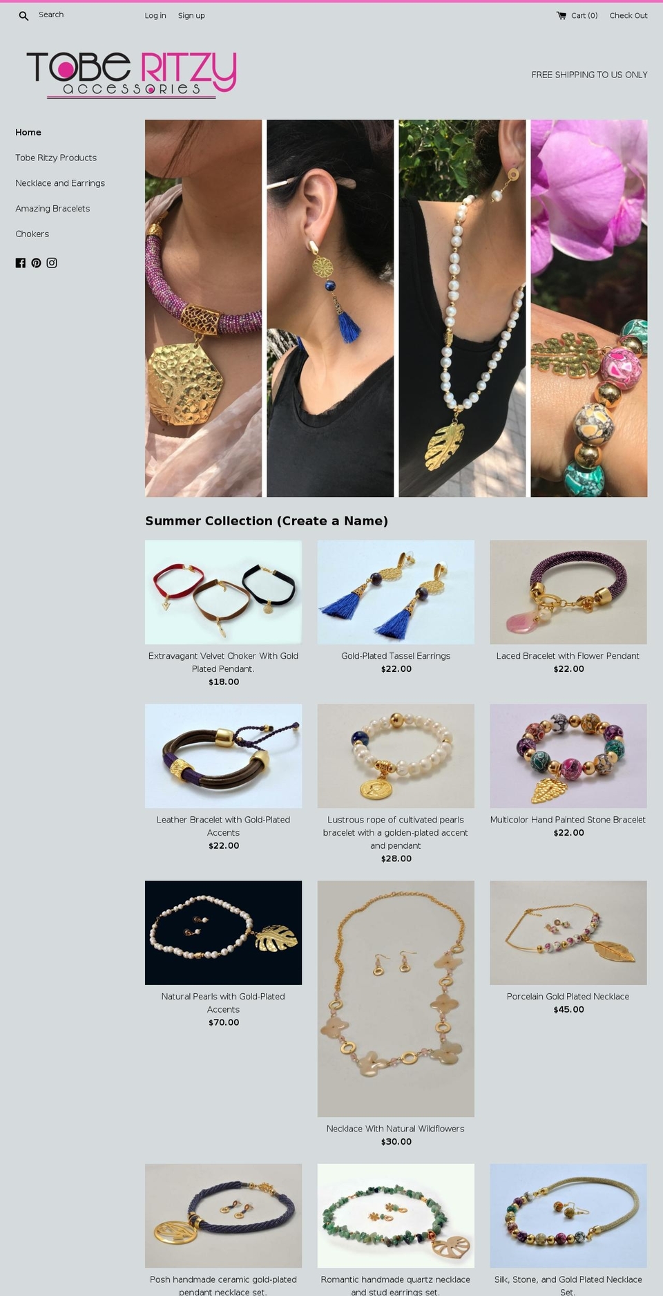 toberitzy.com — Shopify storefront screenshot