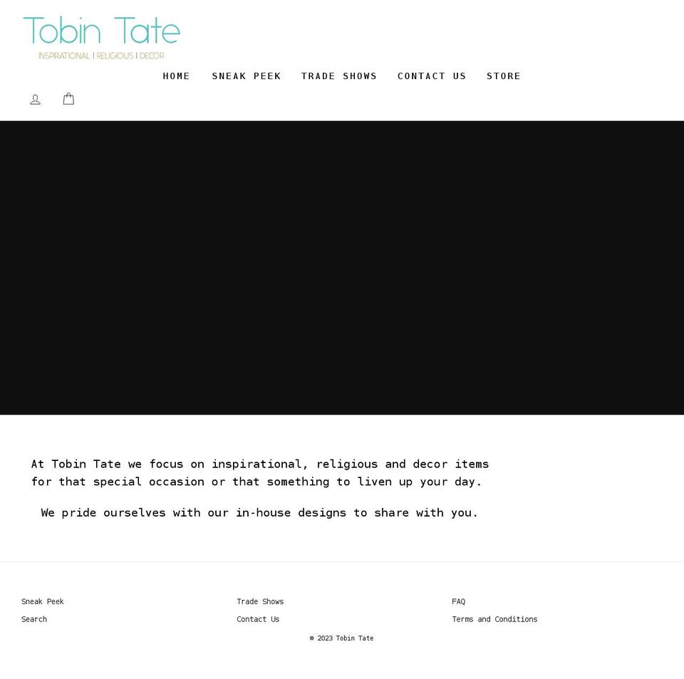 tobintate.com shopify website screenshot