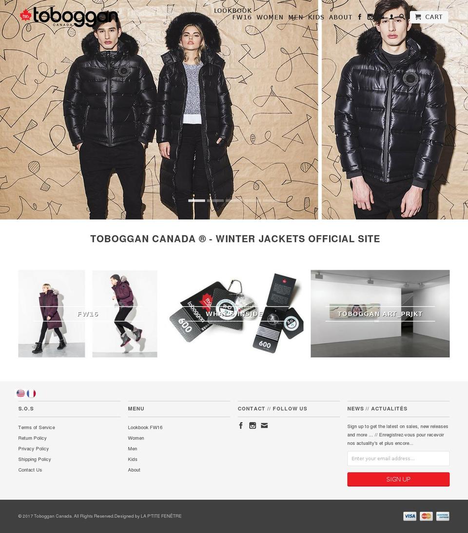 toboggancanada.com shopify website screenshot