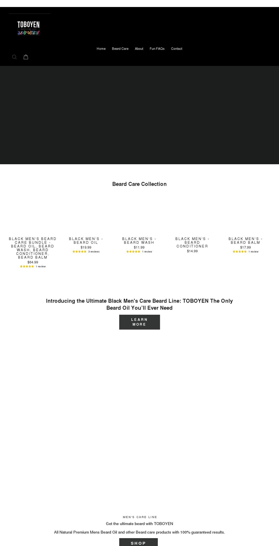 toboyen.com shopify website screenshot