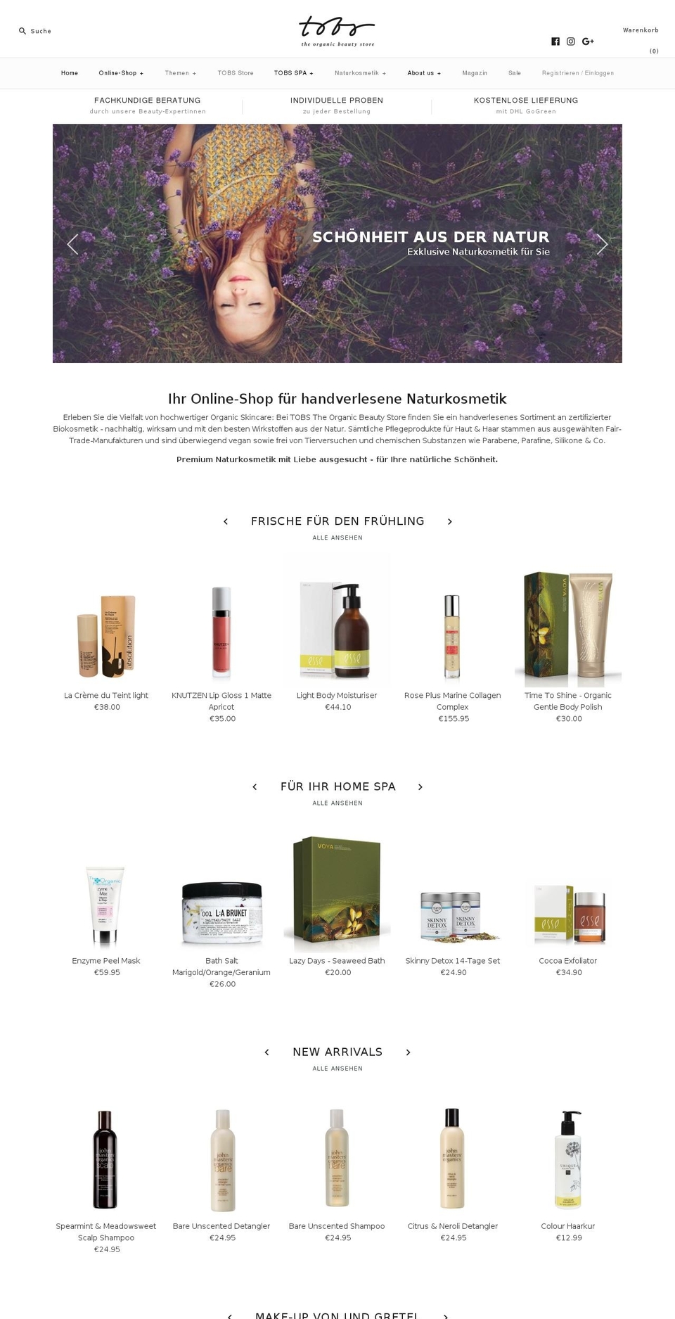 tobs-beauty.com shopify website screenshot