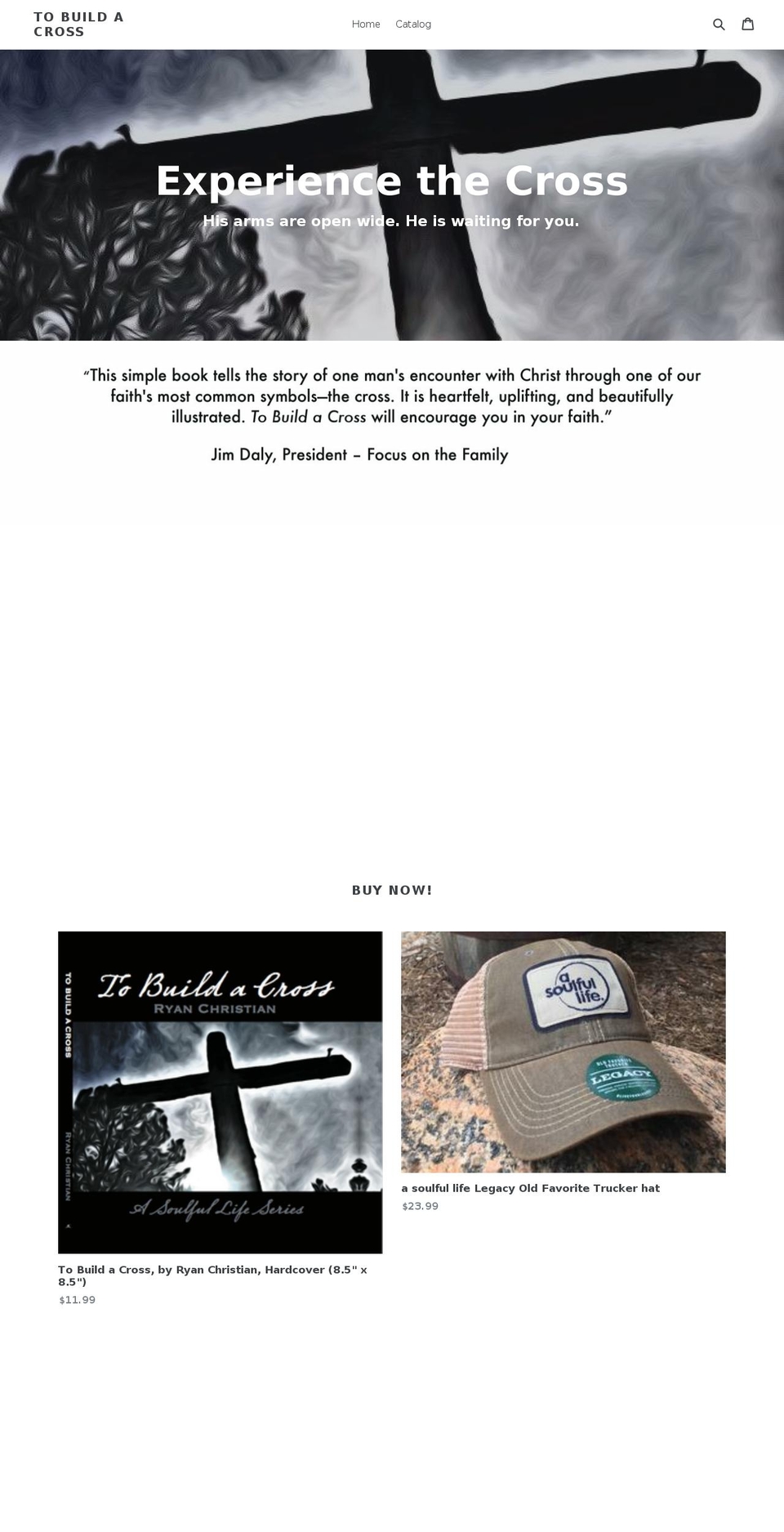 tobuildacross.com — Shopify storefront screenshot