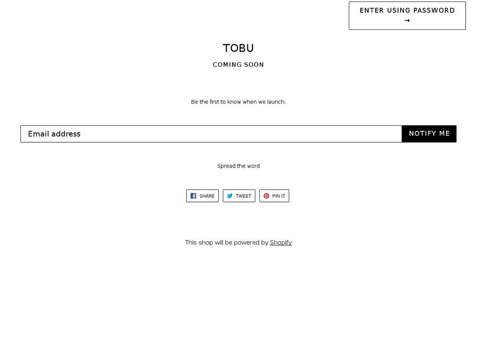 tobutique.com — Shopify storefront screenshot