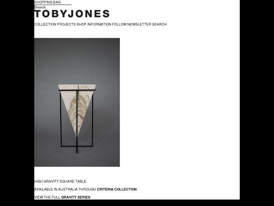 tobyjones.com.au shopify website screenshot