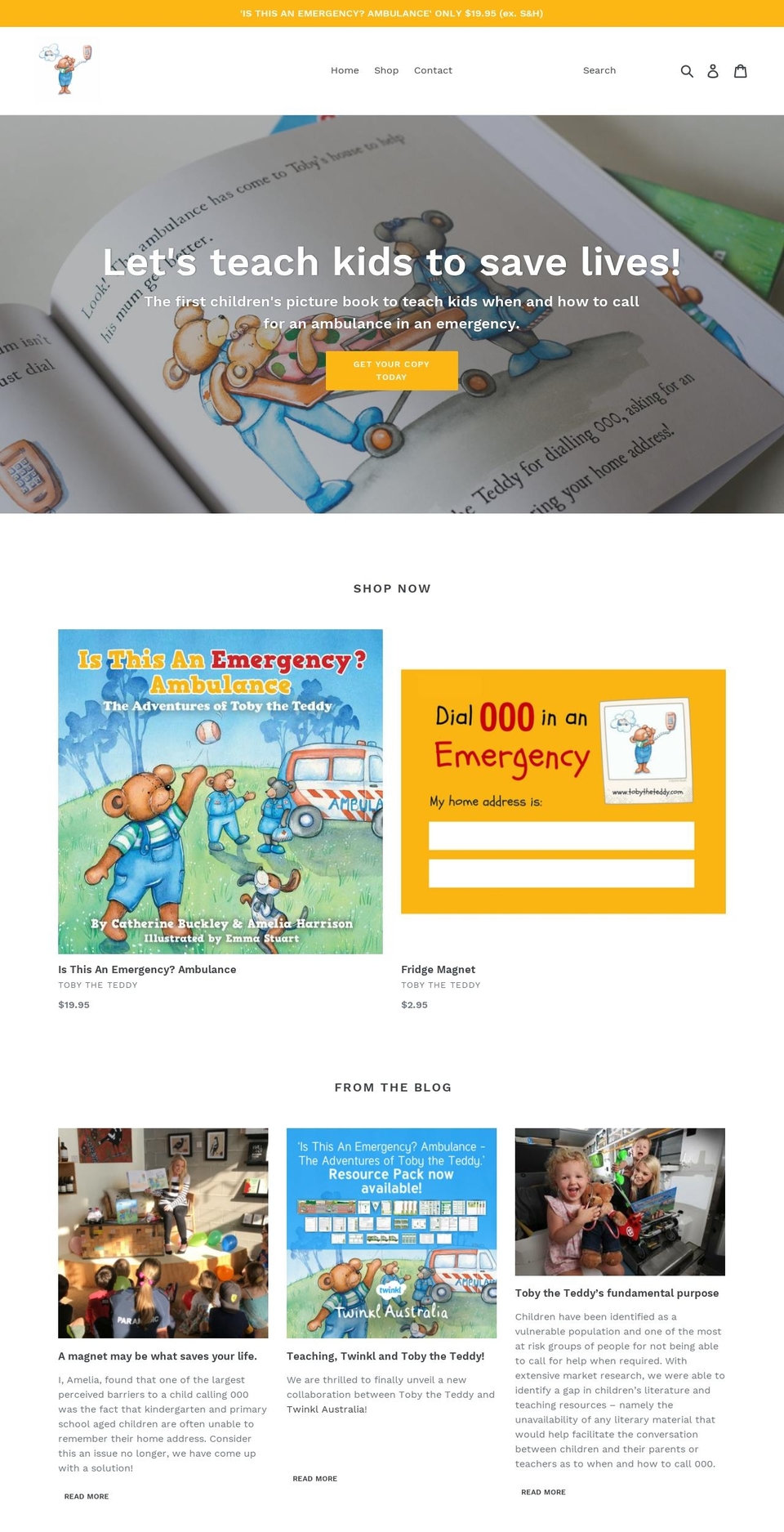 tobytheteddy.com — Shopify storefront screenshot
