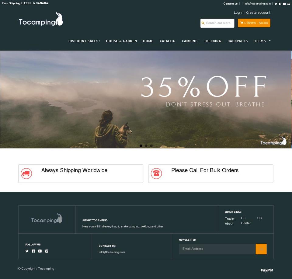 theme-2-exito-con-shopify-pro Shopify theme site example tocamping.com