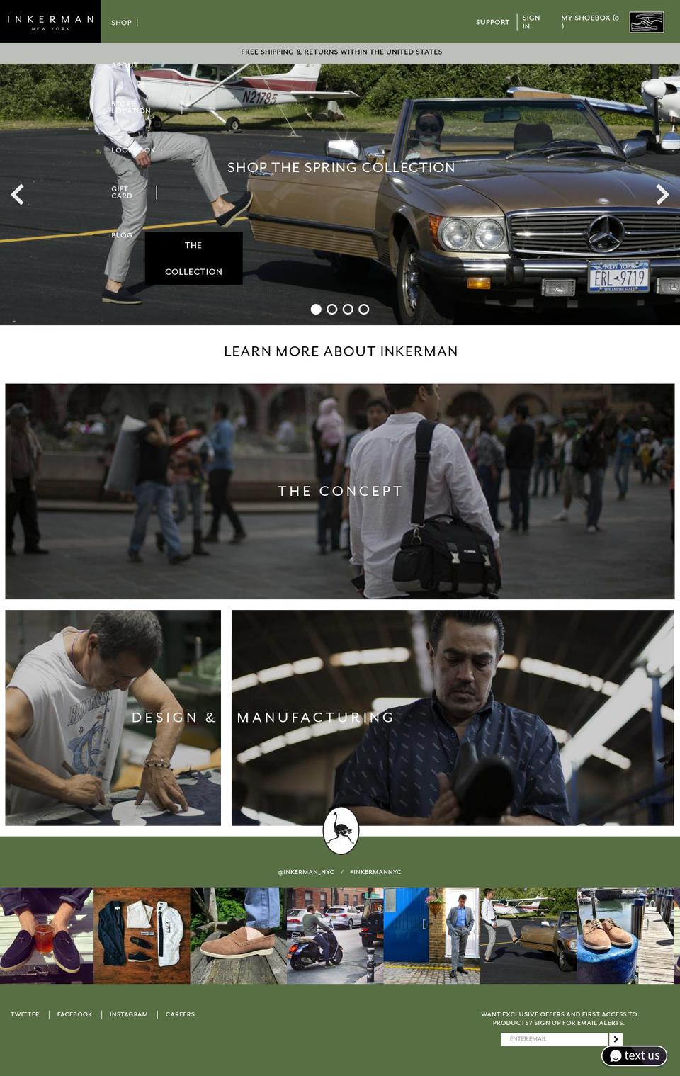 tocashoes.com shopify website screenshot