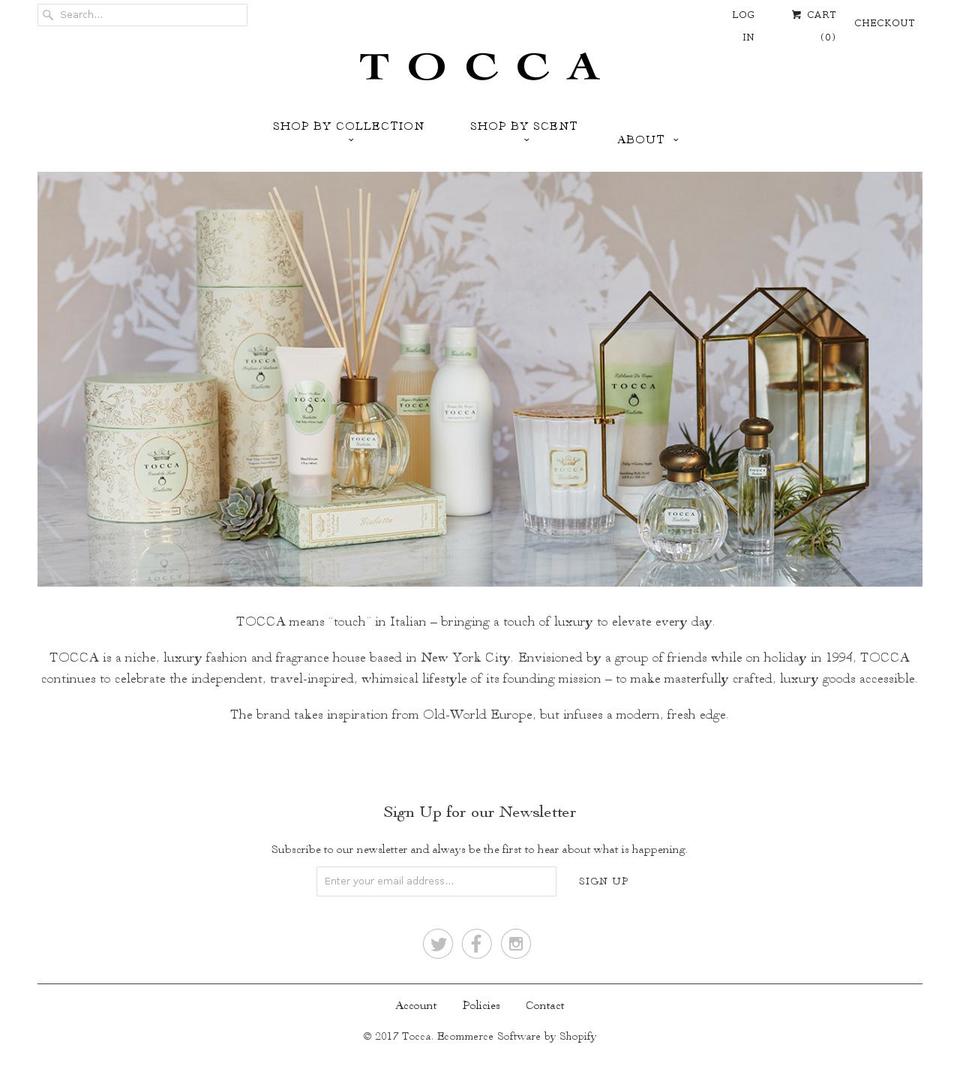 tocca.com shopify website screenshot