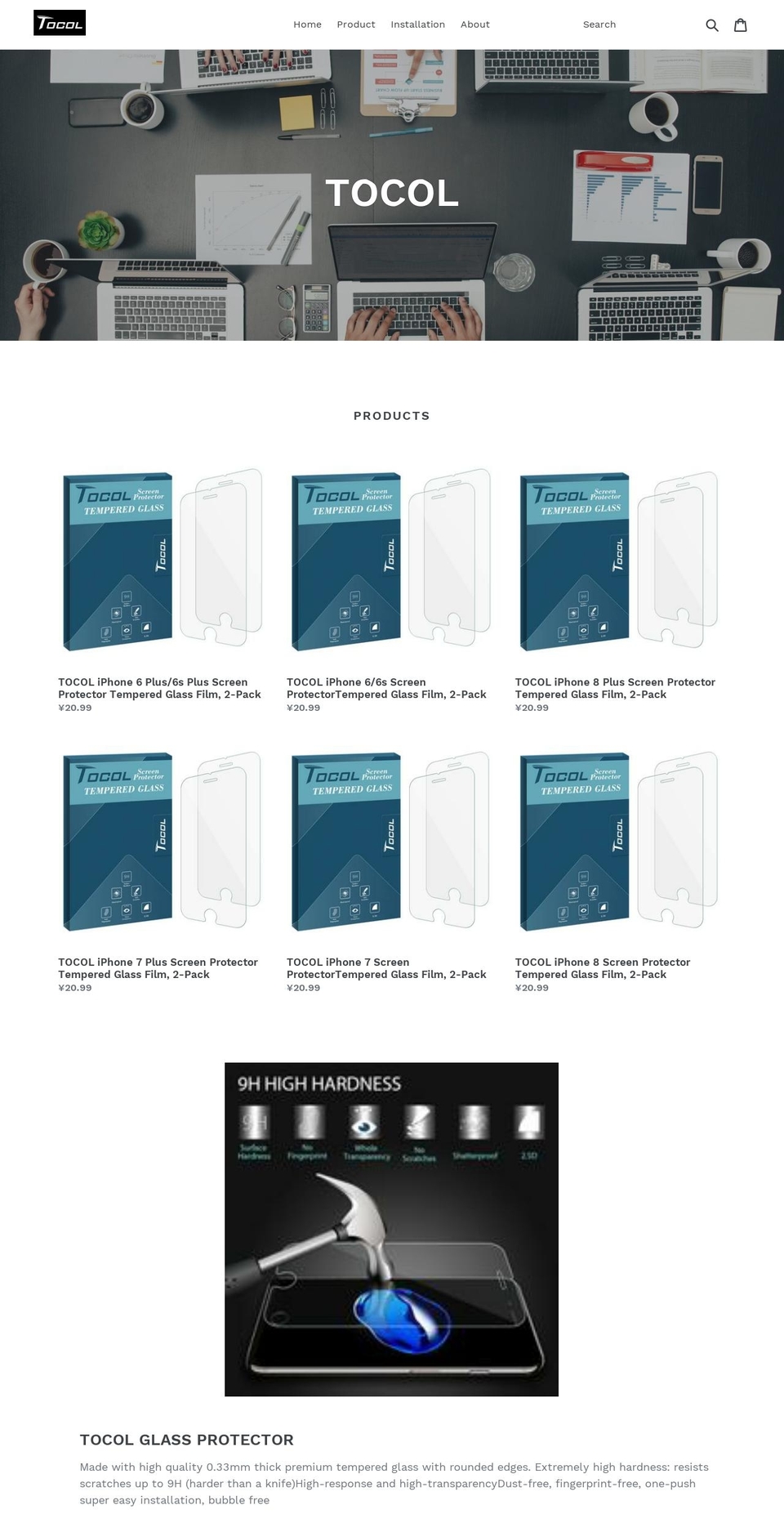 tocoltech.com — Shopify storefront screenshot