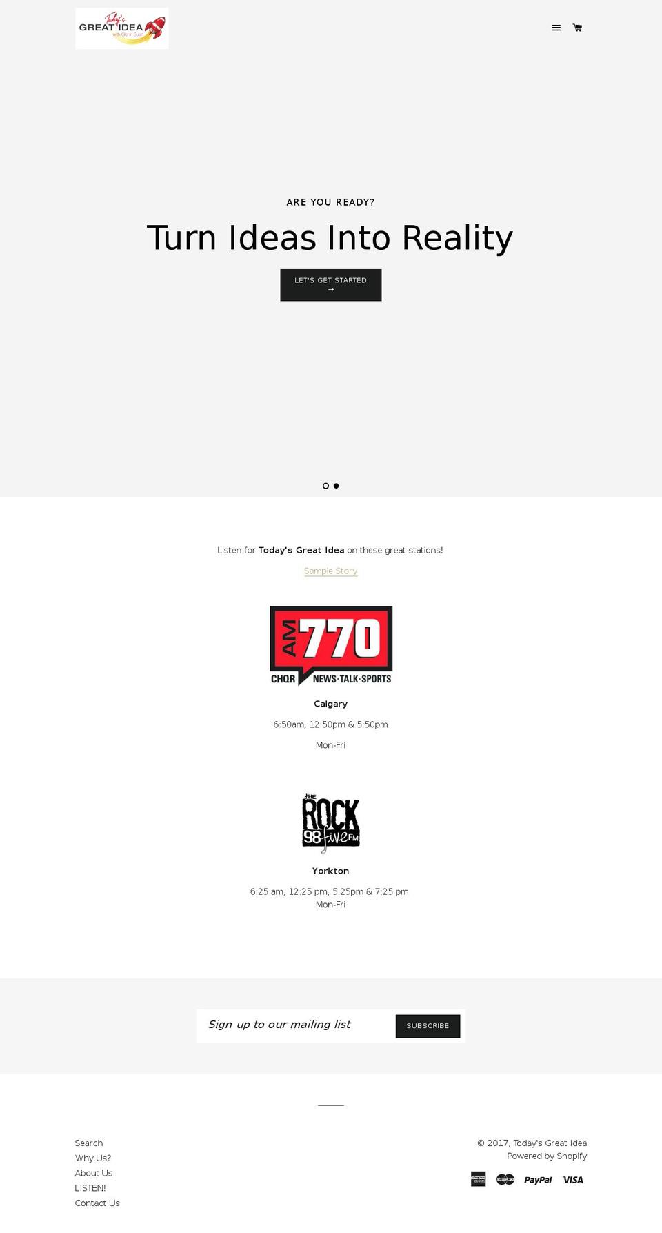 todaysgreatidea.com shopify website screenshot