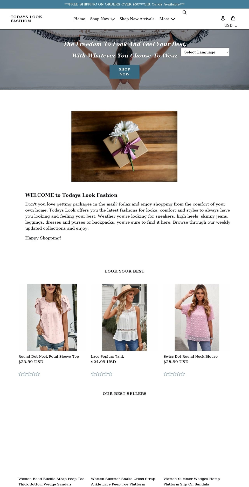todayslookfashion.com shopify website screenshot