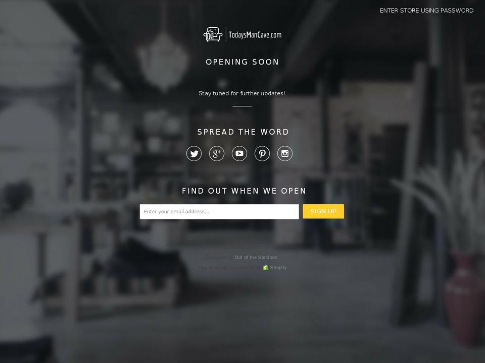 todaysmancave.com shopify website screenshot