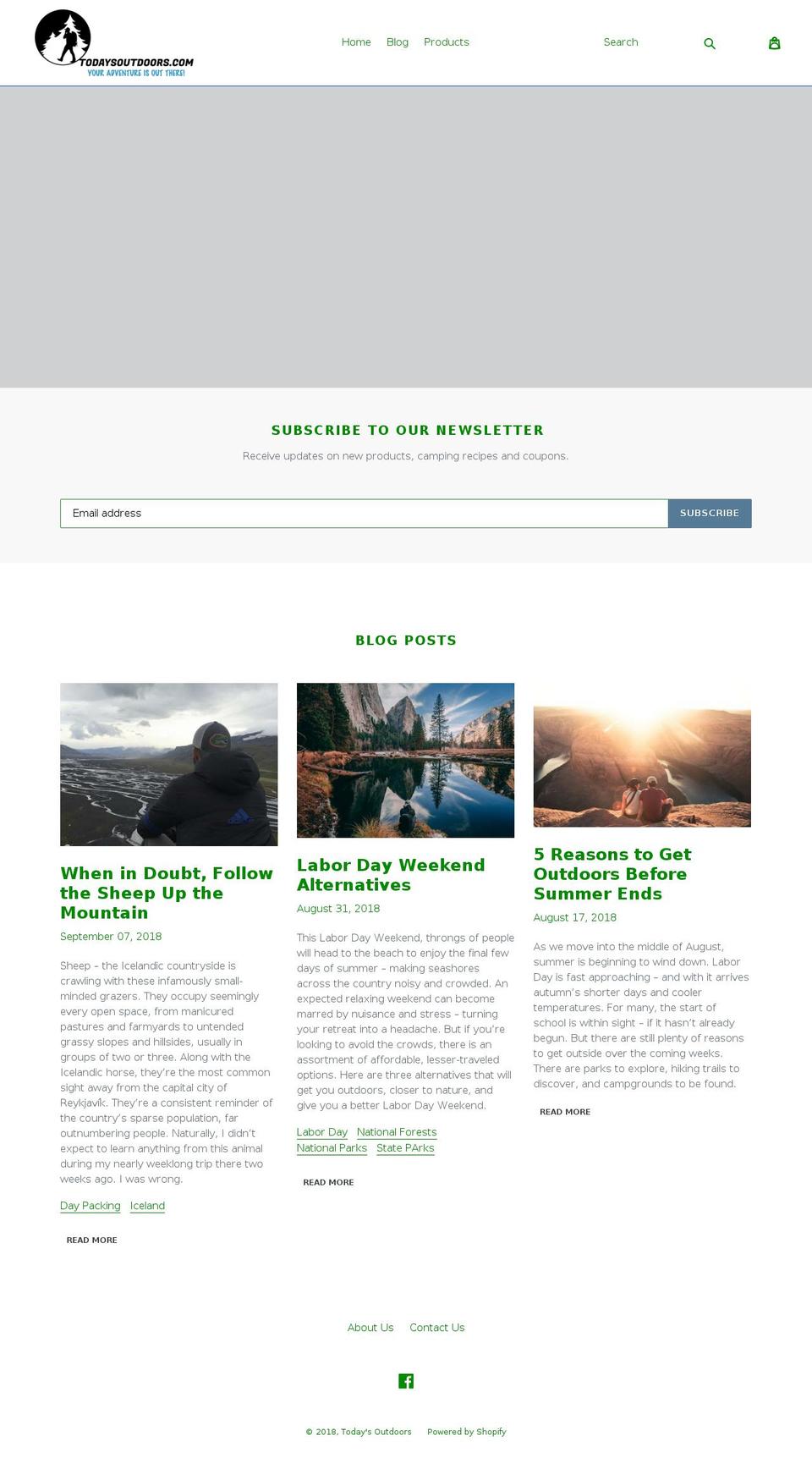 todaysoutdoors.com shopify website screenshot