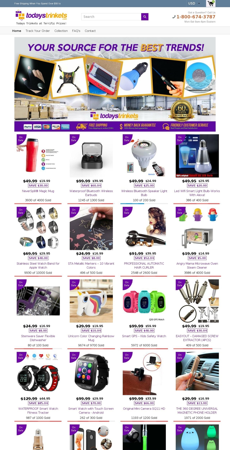 todaystrinkets.com — Shopify storefront screenshot