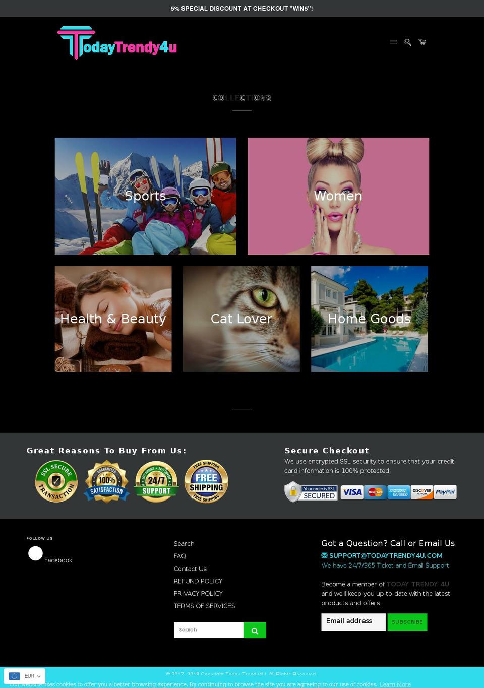 todaytrendy4u.com shopify website screenshot