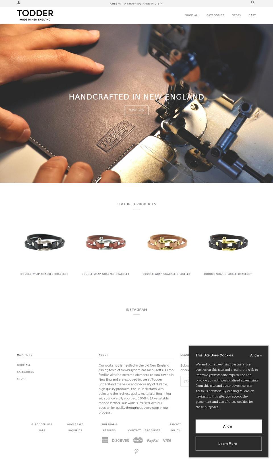 todderandco.com — Shopify storefront screenshot
