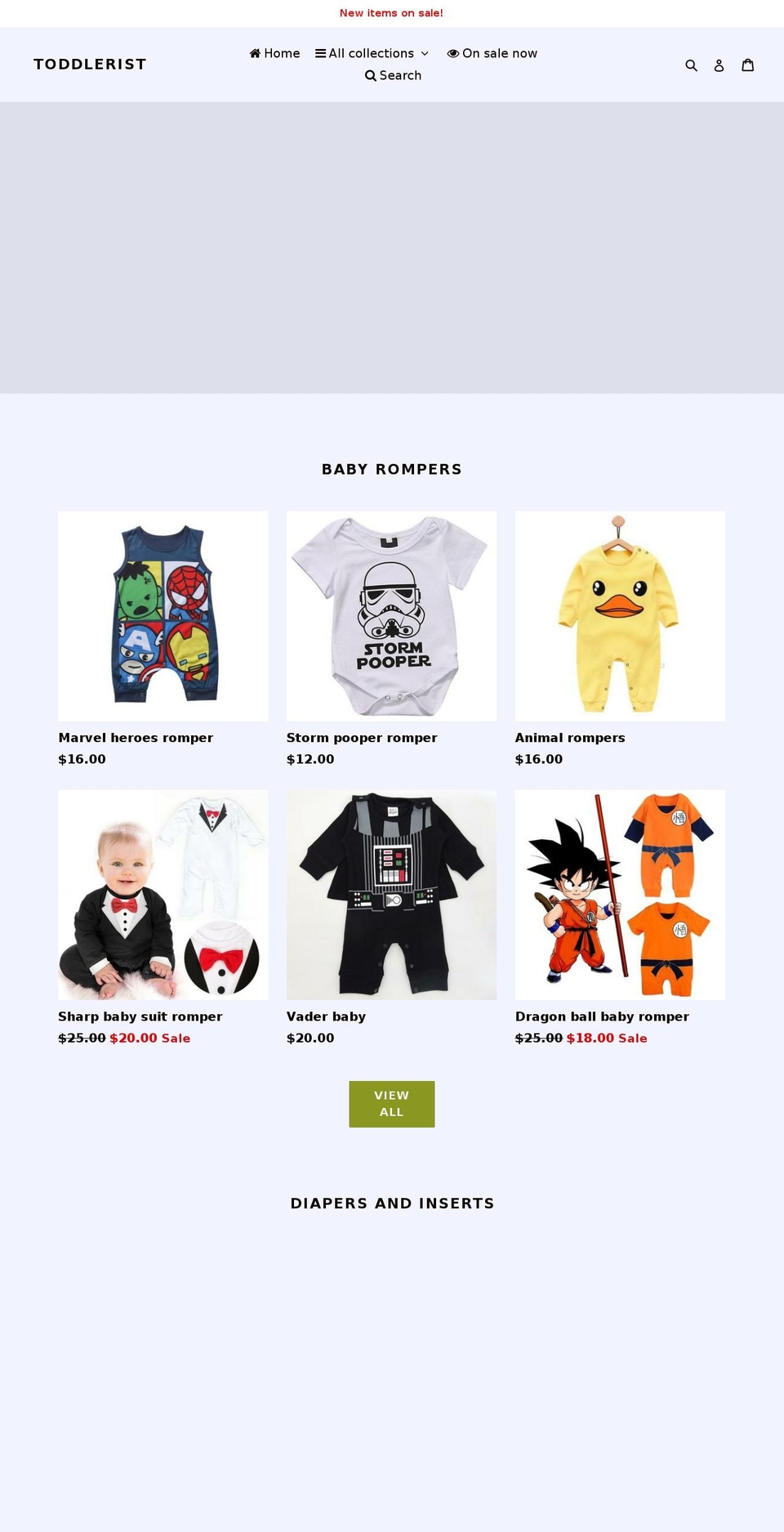 toddlerist.com — Shopify storefront screenshot