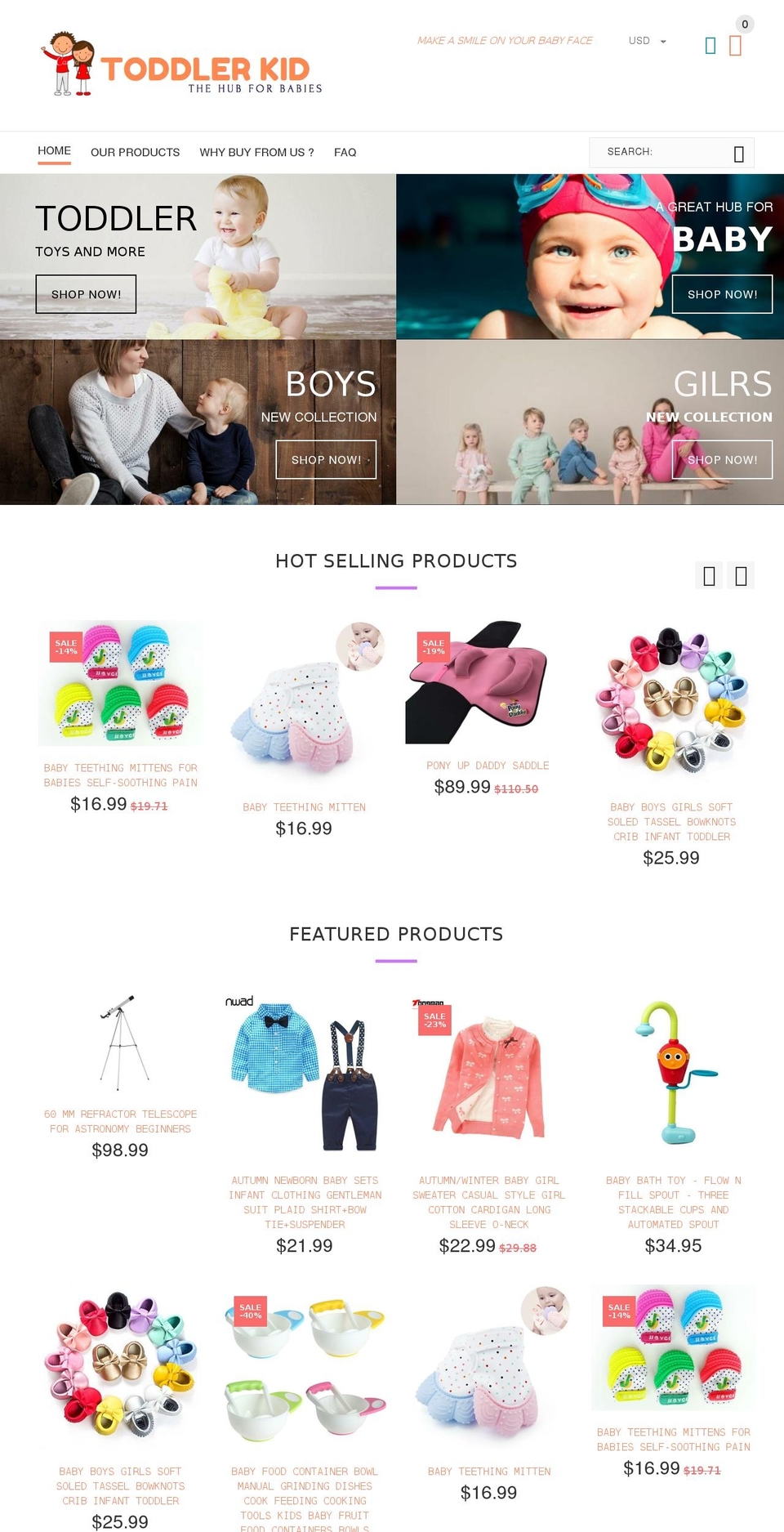 updated-theme Shopify theme site example toddlerkid.com