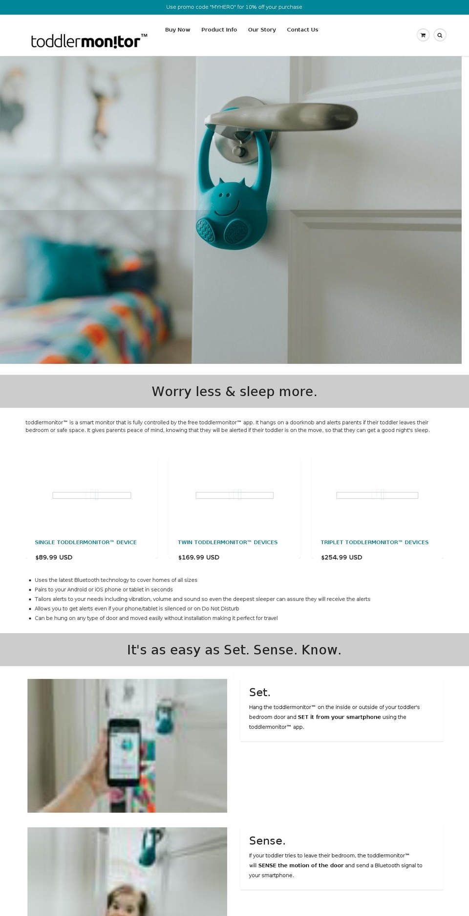 toddlermonitor.com shopify website screenshot