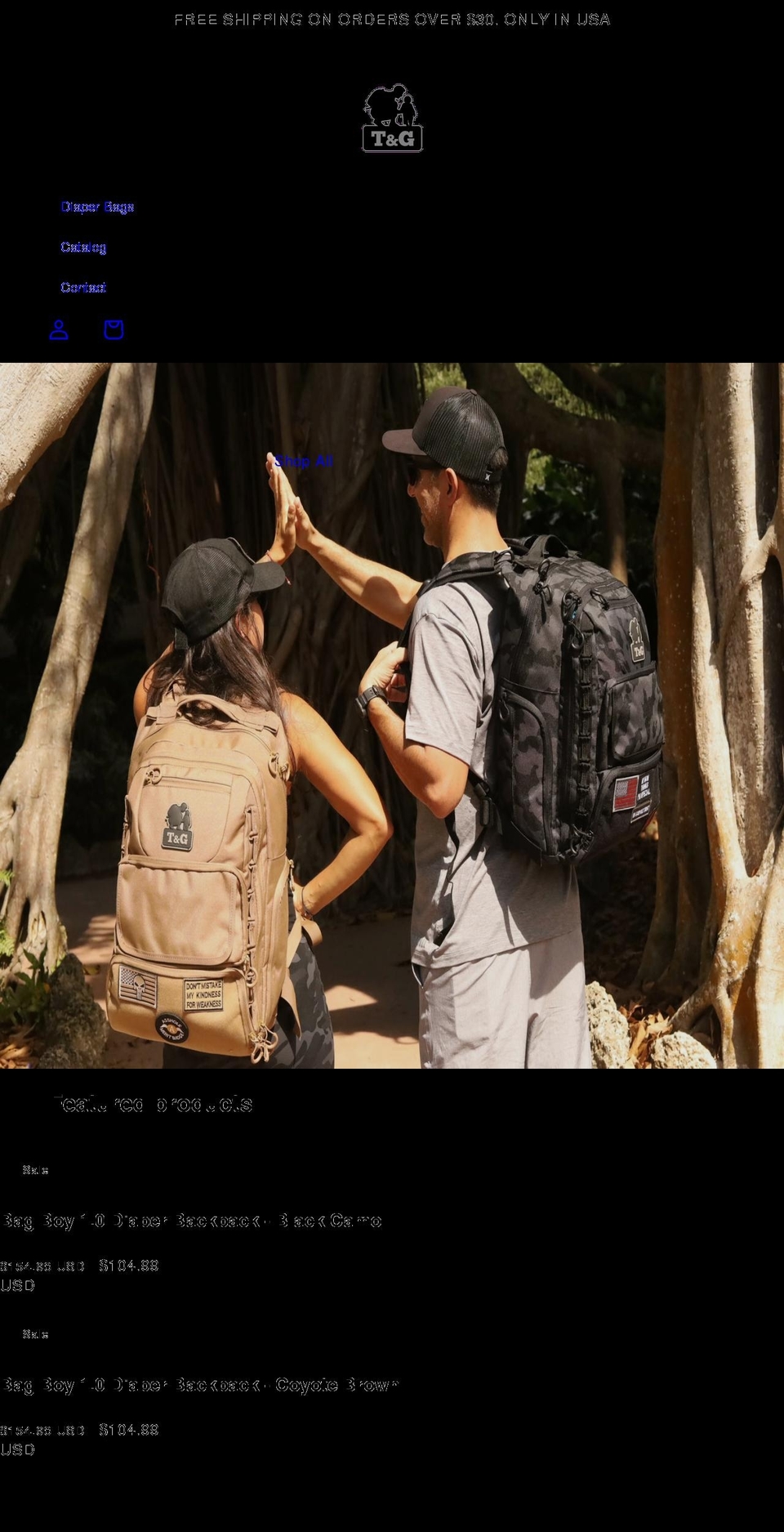 toddlersandgunners.com shopify website screenshot