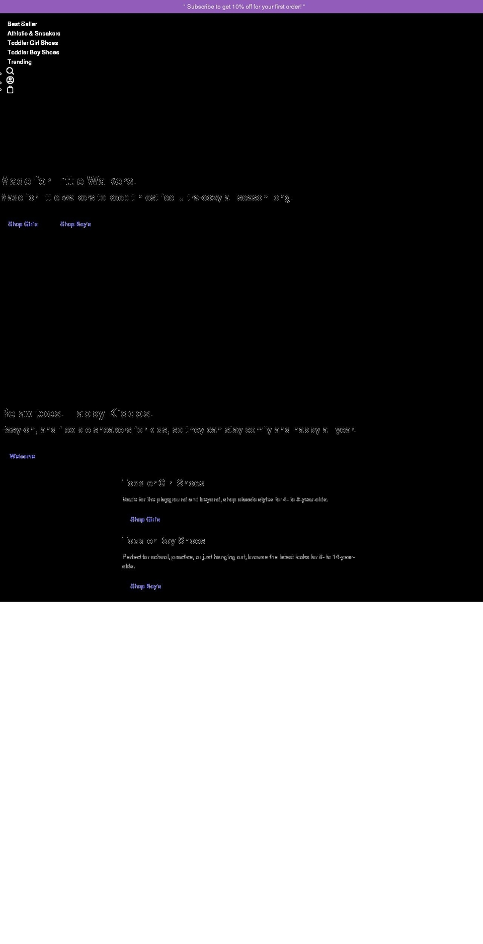 toddlershoes.com shopify website screenshot