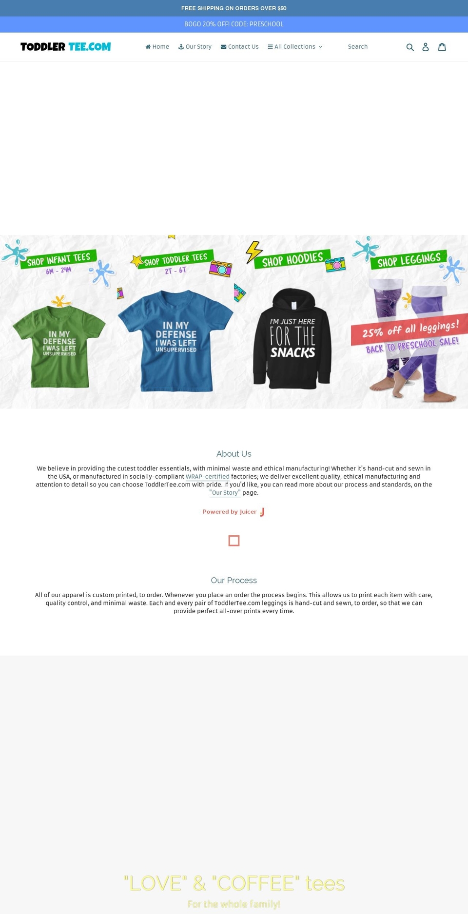 toddlertee.com — Shopify storefront screenshot