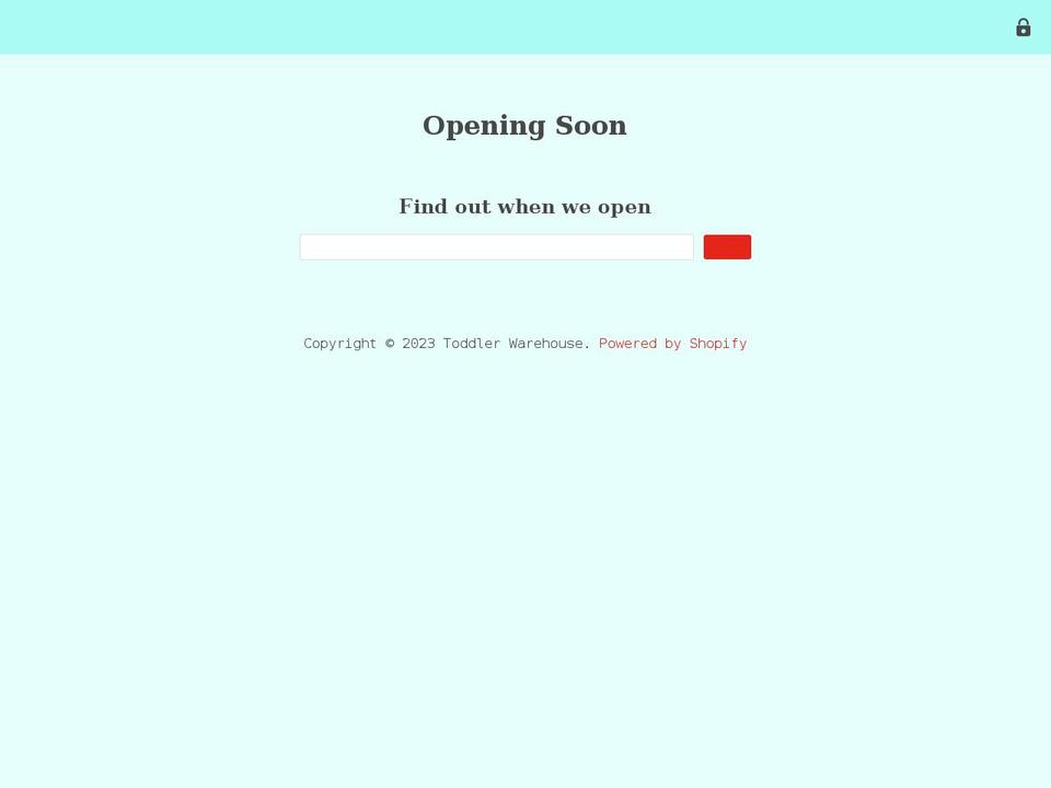 toddlerwarehouse.com shopify website screenshot