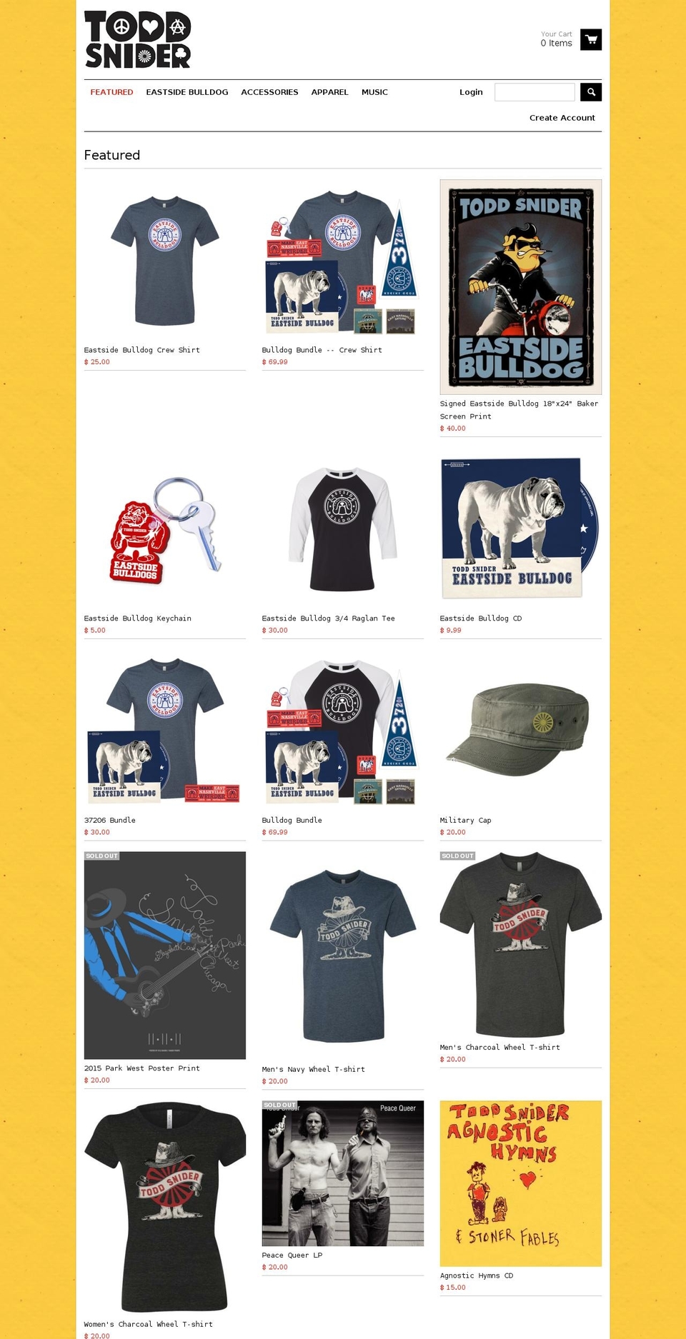 toddsnidershop.com shopify website screenshot