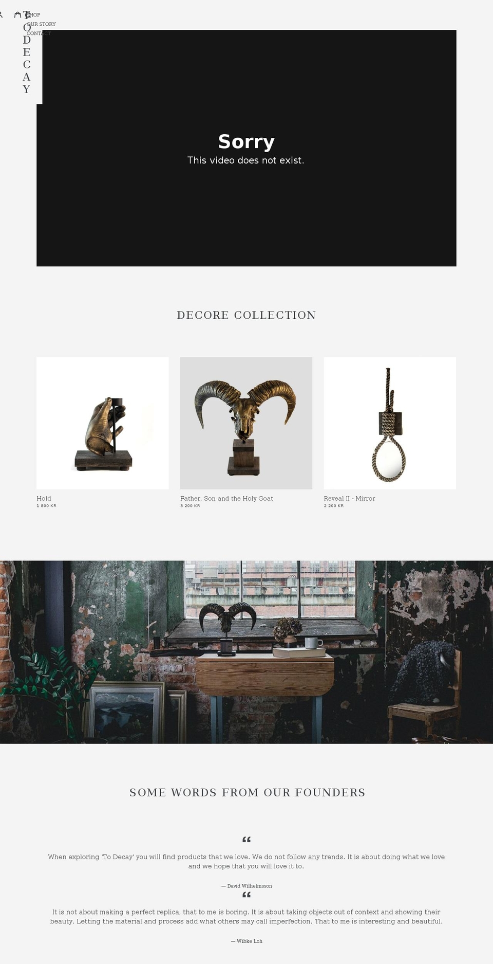 todecay.com shopify website screenshot