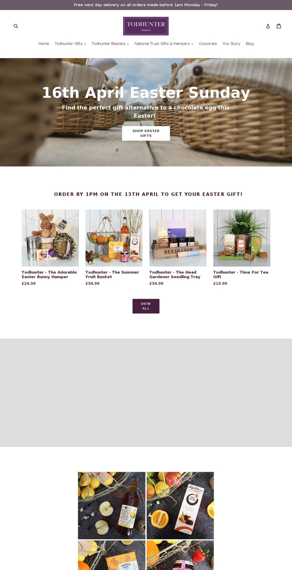 todhunter.com shopify website screenshot