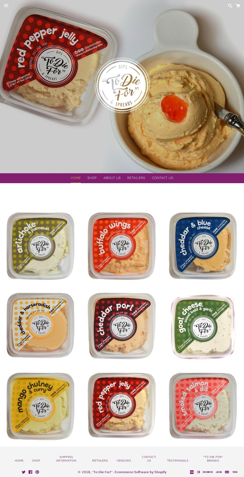 todiefordip.com shopify website screenshot